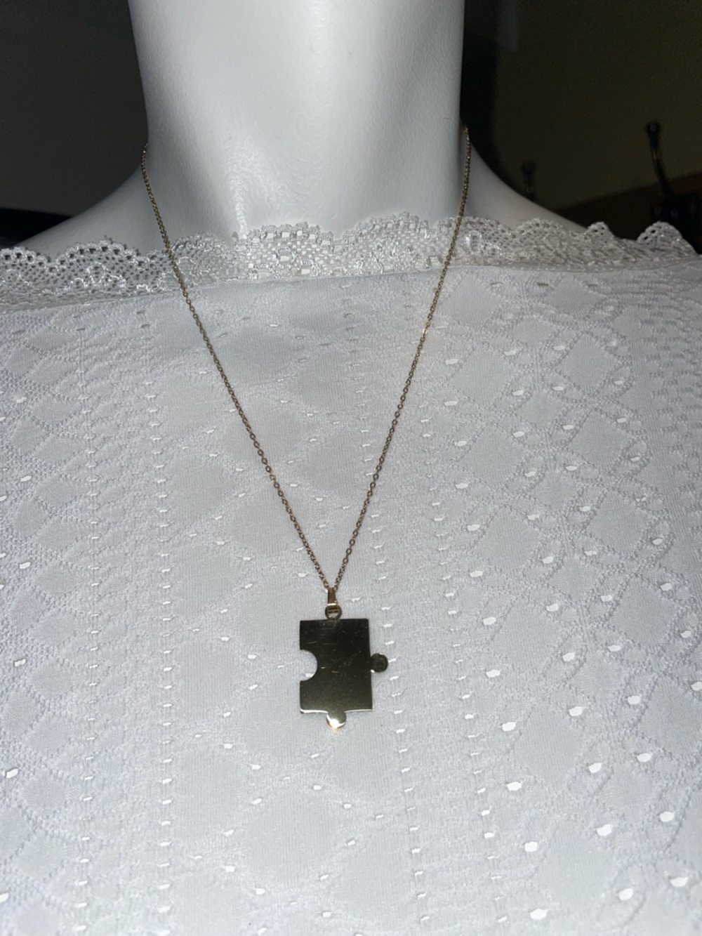 Plunder Gold Tone with an Puzzle Piece Charm Necklace
